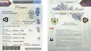 Authentification de Certificat de naissance de l'Ontario