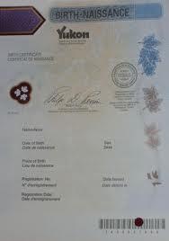 Authentification de Certificat de naissance du Yukon