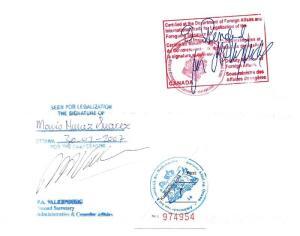 Global Affairs Canada Authentication Stamp